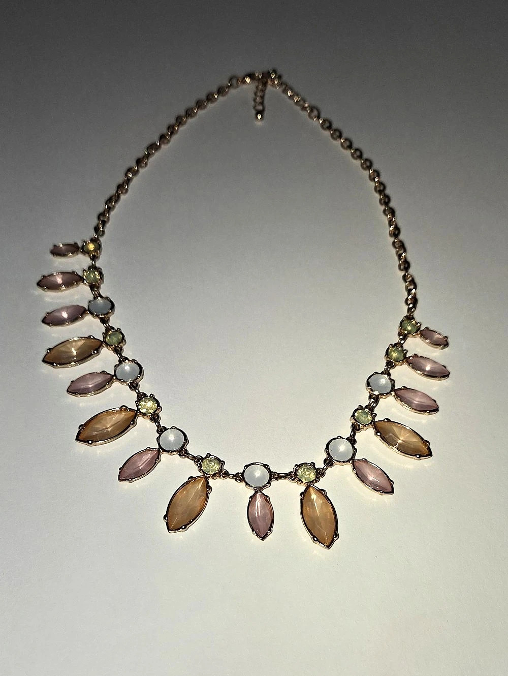 Statement Pendant Necklace in Brown & Pink Like New Vintage Rare